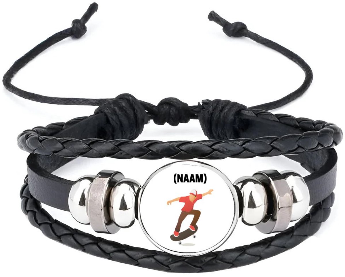 Akyol - skateboarden met eigen naam armband zwart - Sport - skateboarder - skaten