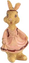 Clayre & Eef Image de décoration Lapin 3x3x5 cm Marron Plastique