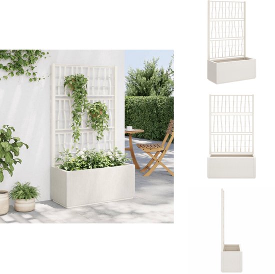 Plantenbak ethisch, rechthoekig, 80 cm, met latwerk grafiet