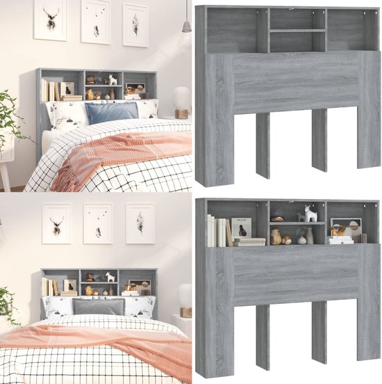 vidaXL Hoofdbordkast 180x18,5x104,5 cm gerookt eikenkleurig, hoofdeindekast, bedombouw kast, hoofdbord kasten, hoofdbord kast, hoofdeindekasten