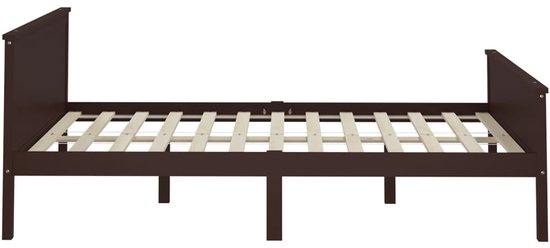 vidaXL Cadre de lit en pin massif marron foncé 120 x 200 cm - Cadre de lit - Encadrements de lit - Cadre de lit en bois - Lit