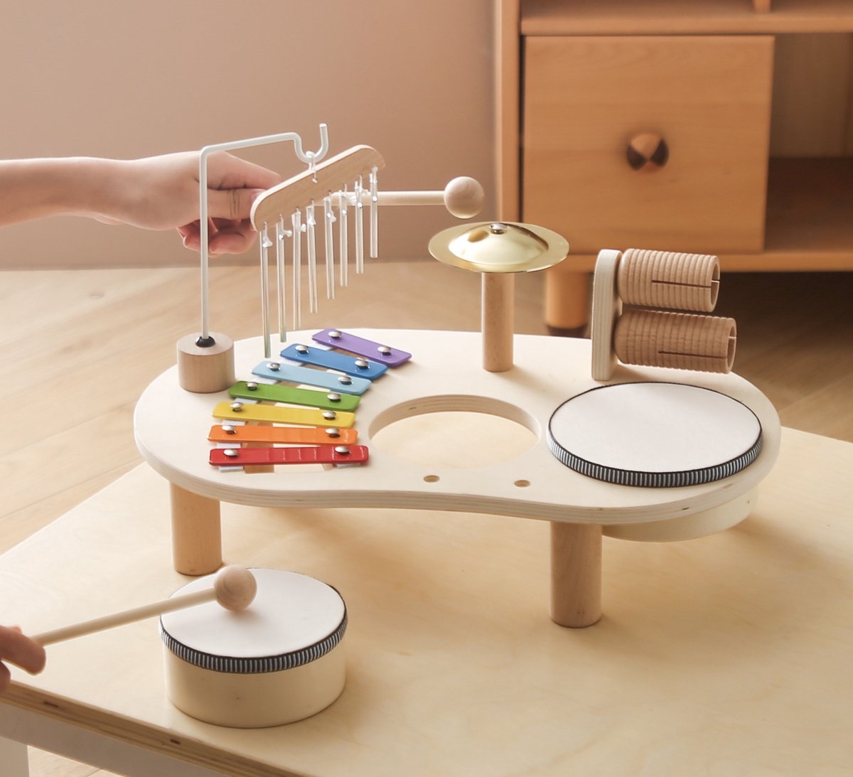 Speeltafel Baby - Muziektafel - Activiteiten tafel - Houten Speelgoed 1 jaar - Muziekinstrumenten - Speelgoedinstrument - Montessori - Educatief - Speeltafel voor kinderen - Speelgoed 1 jaar, 2 jaar en 3 jaar - Kidsdouche — afbeelding 3