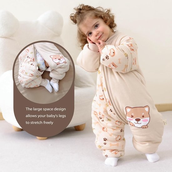 Babyslaapzak lange mouwen met voeten 35 TOG winterslaapzak pijpen Pup babyhoogte 95-105 cm. van Puckababy — afbeelding 5