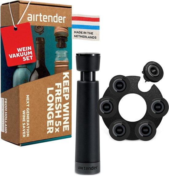 Set de pompe à vin sous vide avec 6 bouchons à vin - Gardez le Vin frais plus longtemps et sans fuite
