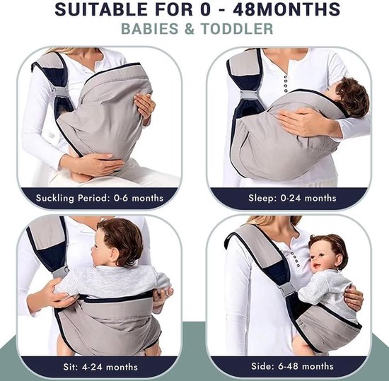 Verstelbare en multifunctionele babydraagdoek voor pasgeborenen tot 20 kg - Ademend en comfortabel — afbeelding 5