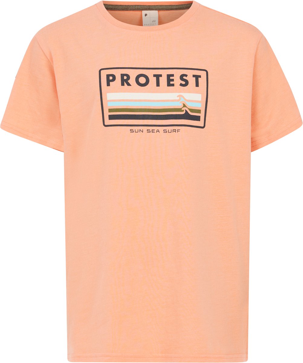 Protest Prtmarius Jr – T shirt Jongens – Korte mouwen – Ronde hals Oranje