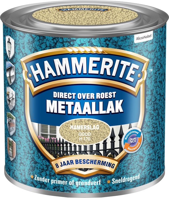 Hammerite Hamerslag Goud H170 250Ml