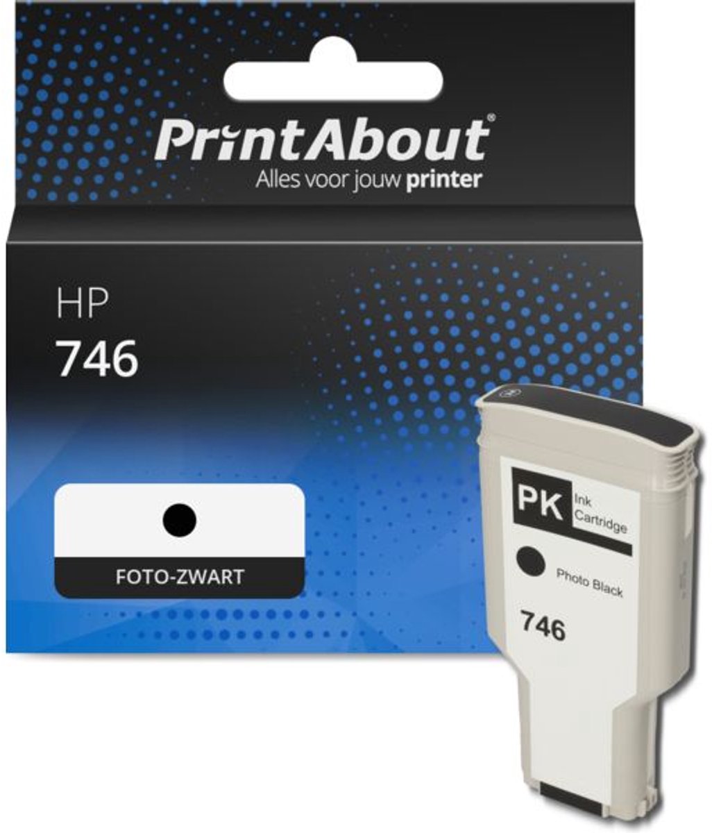 PrintAbout huismerk Inktcartridge 746 (P2V82A) Foto-zwart geschikt voor HP