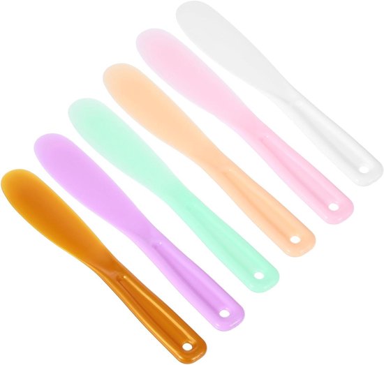 Spatules cosmétiques en plastique de grande taille - Lot de 4 spatules de maquillage réutilisables