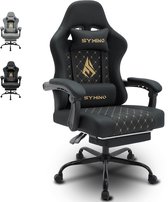 Bol.com Symino FZ Gaming Stoel 200 kg – Racing-Style Gamestoel met Uittrekbare Voetensteun 155° Rugleuning & 3D Armleuningen – G... aanbieding