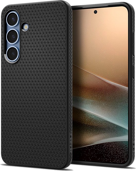 Spigen Liquid Air hoesje Samsung Galaxy S25 zwart TPU slank lichtgewicht antislip backcover