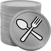 Fourchette et cuillère CombiCraft argent Ø29mm imprimées recto - 100 pièces