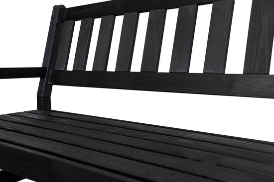 Bordeaux houten tuinbank - Black - 2-zits