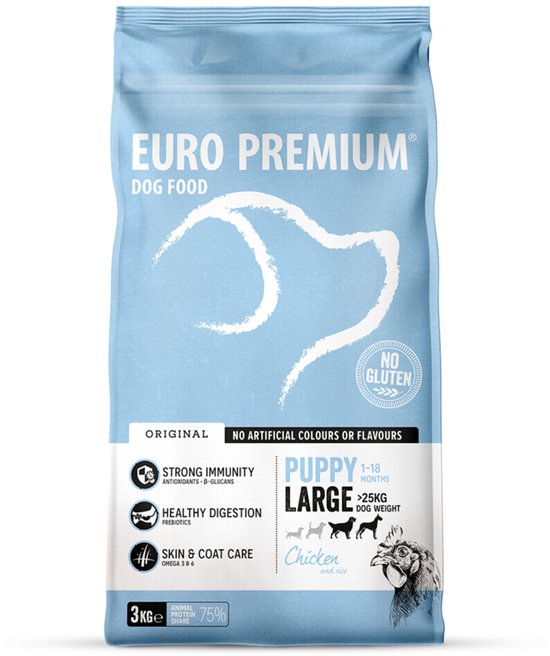 Euro Premium Puppy Large Chicken & Rice 3 kg - Hond