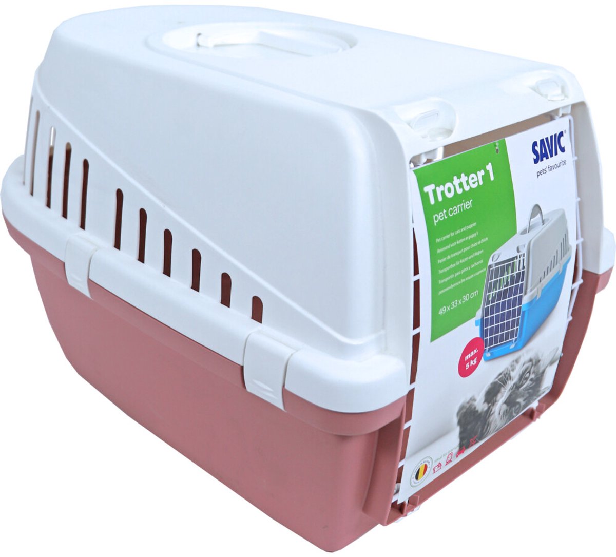 Bol.com Savic Reismand Trotter Earth Roze - Wit 49 x 33 x 30 cm aanbieding
