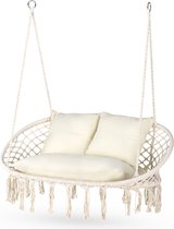 Outtec® Hangstoel XXL met 3 Kussens - tot 200kg - voor 2 Personen - Hangmand, Schommel voor Tuin, Terras, Balkon, Veranda - Boho Stijl