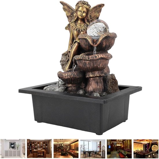 Binnen Fontein Planten Charocean Desktop Fontein – Met LED-verlichting, Mistfunctie & Plantenbak | Kalmerende Waterval Voor Op Je Bureau Of In De Woonkamer Kamerfontein Boeddha