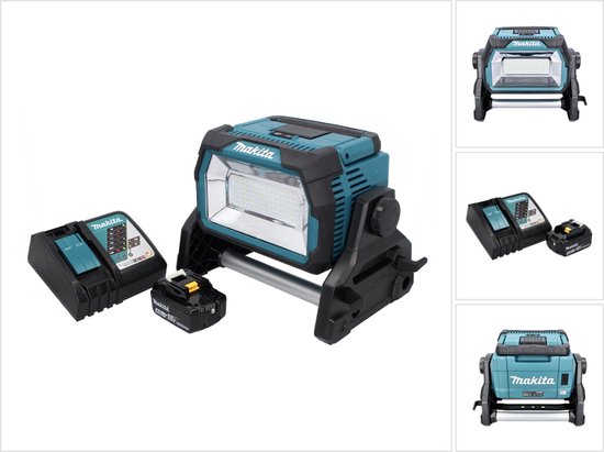 Acculamp voor Makita 18V, 100W 8000LM LED Werklamp, 20cm Draagbare LED-spot met 2 USB Oplaadaansluitingen en Onderspanningsbeveiliging voor Autoreparatie, Noodgevallen, Camping (Geen Accu) (8 inch