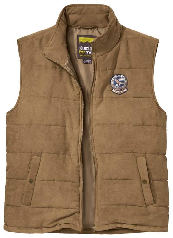 ATLAS FOR MEN - Bodywarmer van gewatteerde suedine - Heren - Verkrijgbaar in grote maten - XL