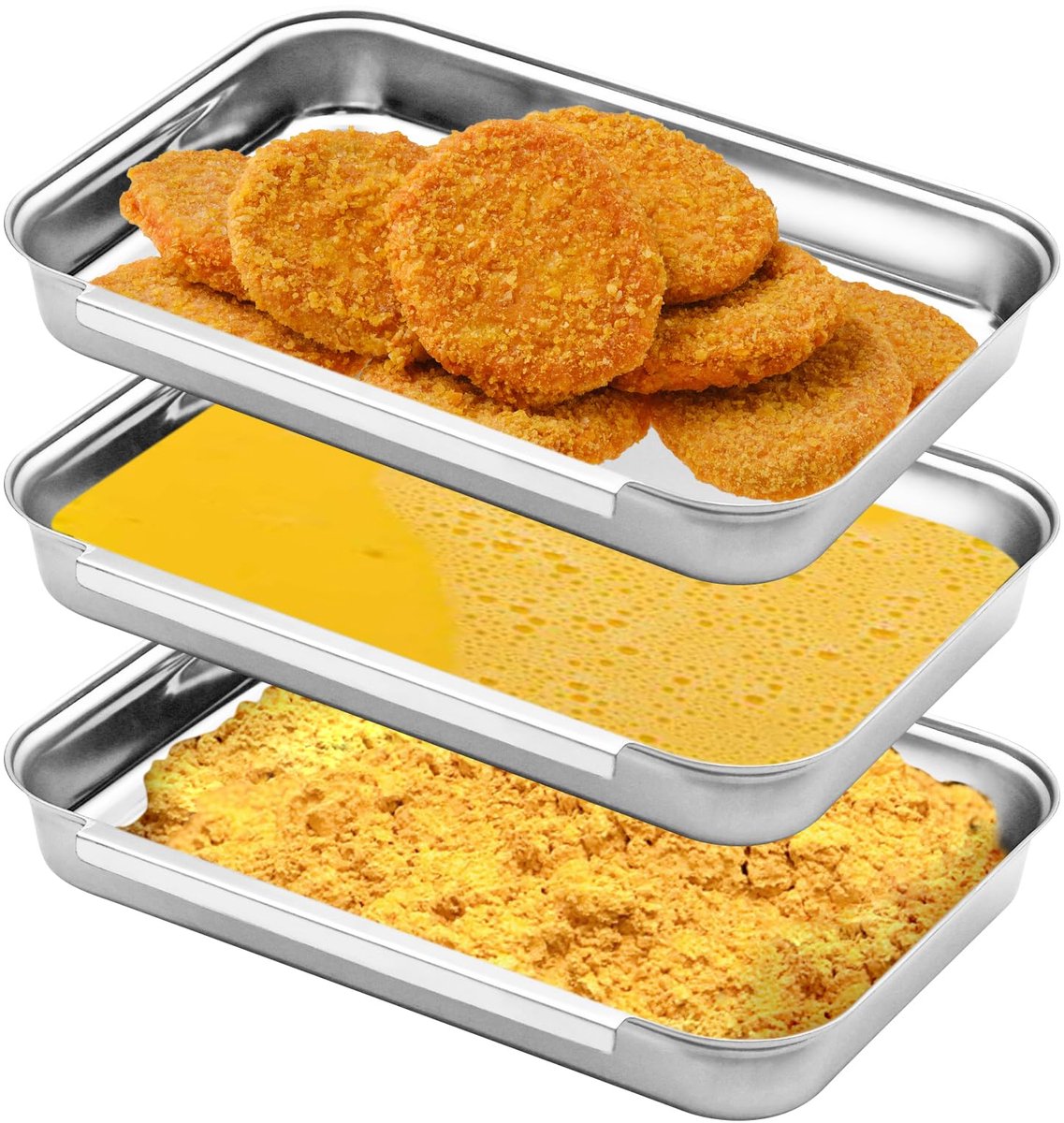 My Ninki ® Veelzijdige RVS Kook- en Marinadeschalen Set van 3 voor Efficiënte Bereidingen