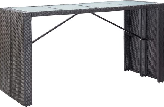 vidaXL Ensemble de bar de jardin - 9 pièces - Résine Poly - Zwart