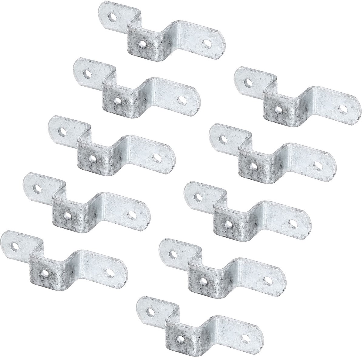Alberts 855796 bevestigingsplaat voor universele paal | thermisch verzinkt | voor paal 30 x 30 mm | Set van 10