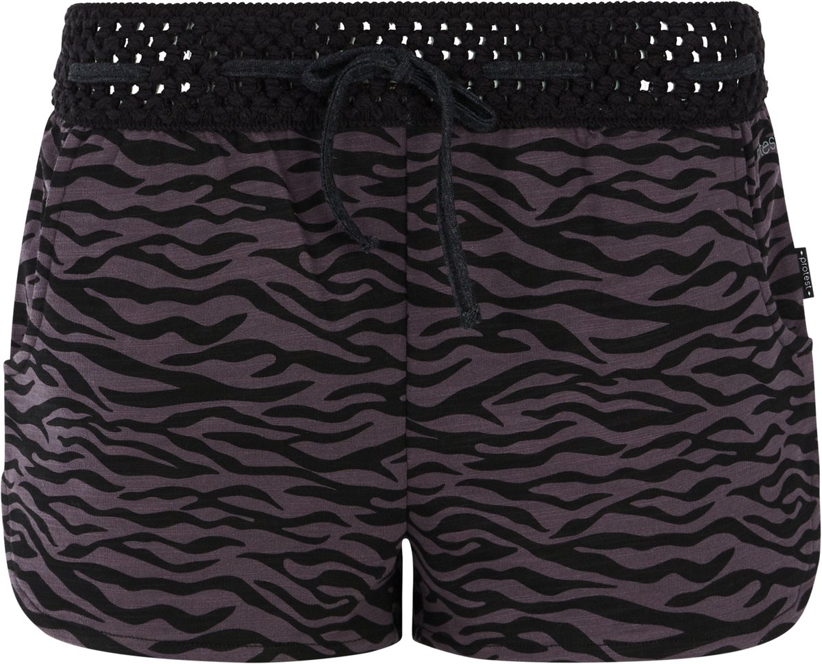Protest Prtflowery 25 – Korte broek Dames – Extra kort – Tailleband elastiek Zwart