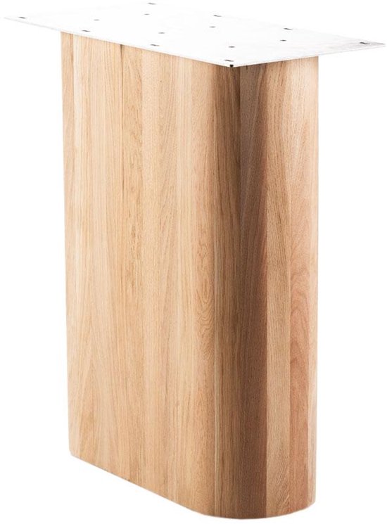 Ovale design wand tafelpoot van onbehandelde eiken van 55 bij 22 cm en ...