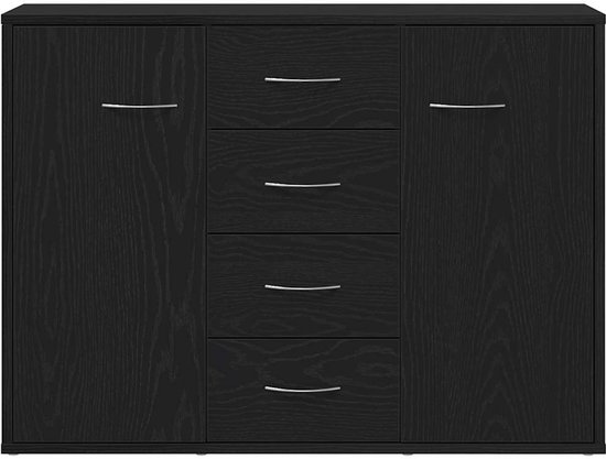 vidaXL - Buffet - 88x30x64 - cm - traité - bois - noir - couleur chêne