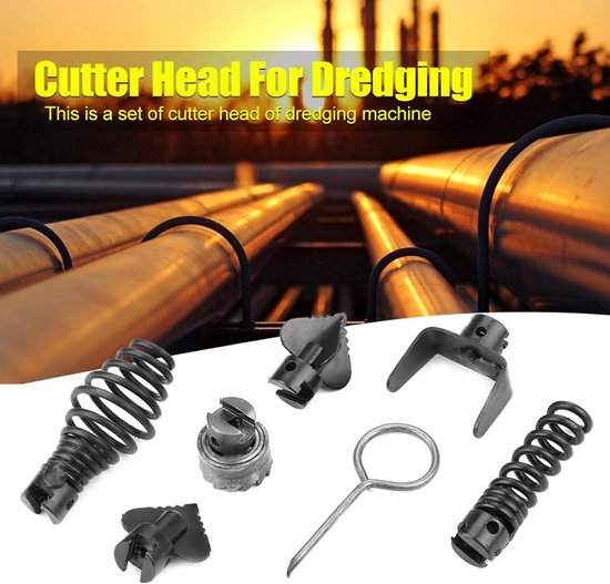 7 Stuks 16 Mm Afvoerreiniger Machine, Mangaan Stalen Afvoerreiniger Pijpleiding Baggermachine Snijkop Automatische Vergrendeling Afvoer Bagger Snijkop Accessoires voor