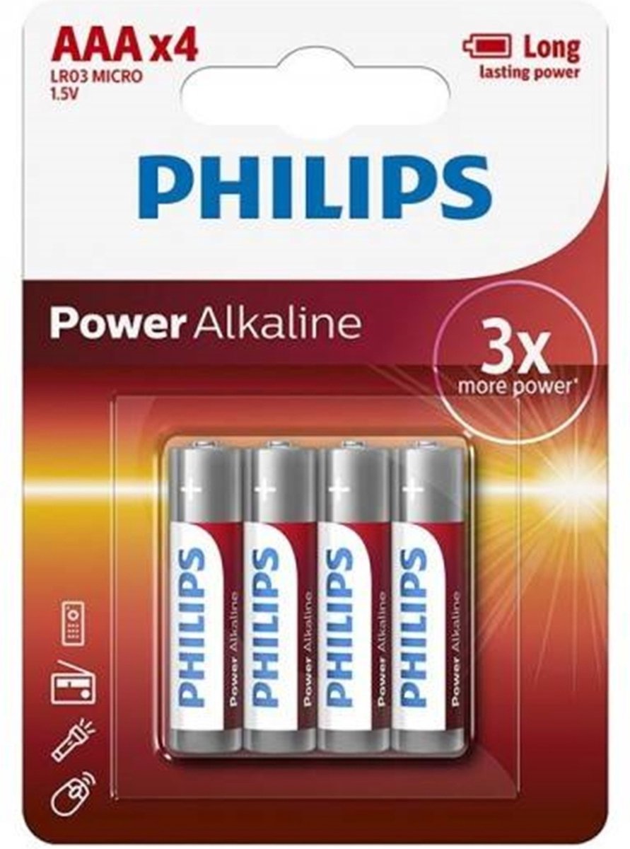 Philips Power LR03 AAA batterij (potlood) Alkaline 1.5 V 4 stuk(s)