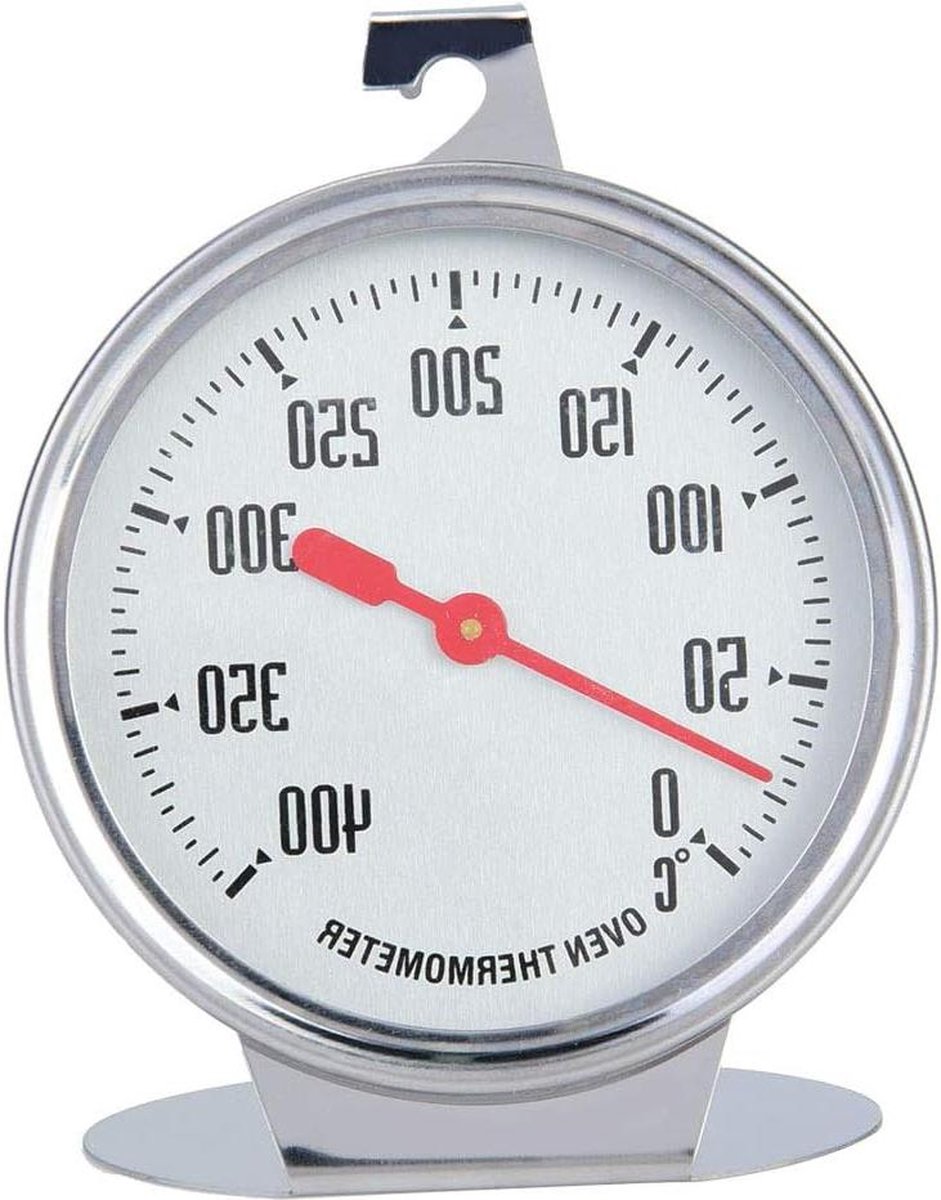 Oventhermometer Roestvrijstaal - Grote Wijzerplaat - Oven en Grill - Keukenbakbenodigdheden .