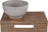 Differnz Wastafelblad Eikenhout 40 x 25 x 10 cm - Wastafelmeubel Zwevend - Wandplank Badkamer zonder Kraangat - Wand Plank met Uitsparing voor Handdoek