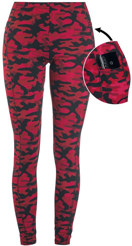 Legging camouflage rouge Rock Rebel by EMP avec poches latérales - Femme - S