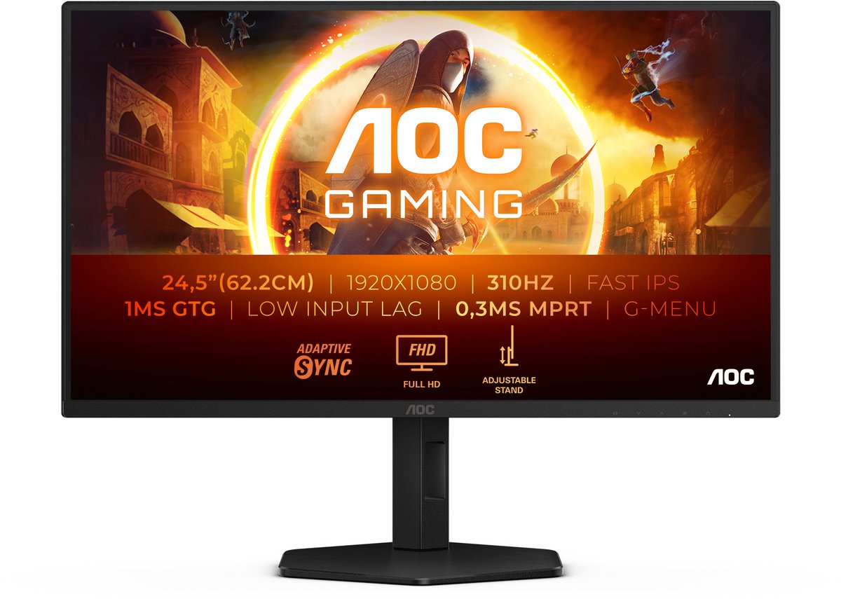AOC G4 25G4SXU computer monitor 62,2 cm (24.5") 1920 x 1080 Pixels Full HD LED Zwart, Grijs