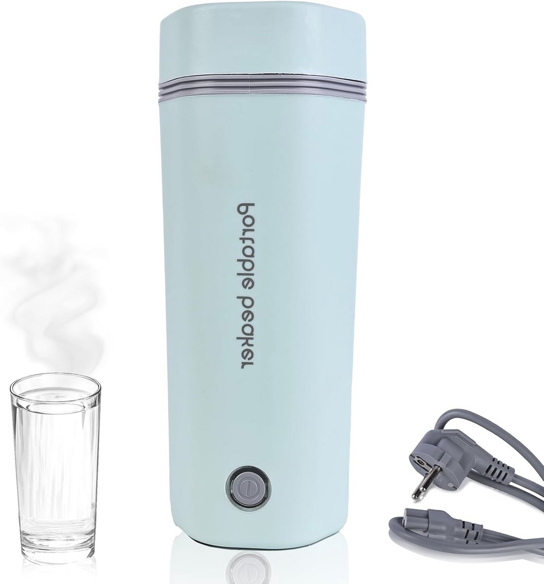 Draagbare Elektrische Waterkoker voor Op Reis - 450 ml, Roestvrij Staal, 300 W, Automatische Uitschakeling