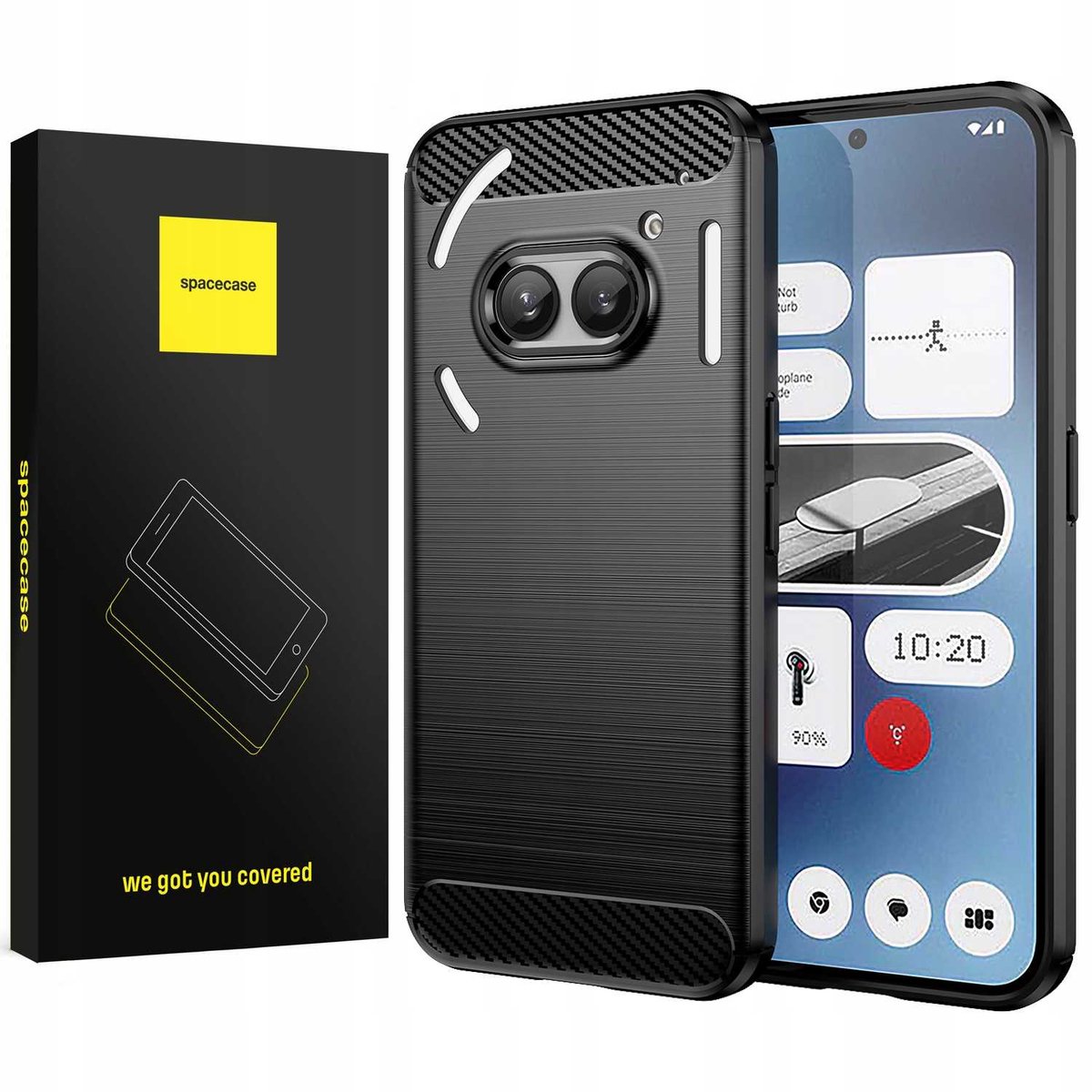 Spacecase Case Cover Voor Niets Telefoon 2A 2A Plus Zwart