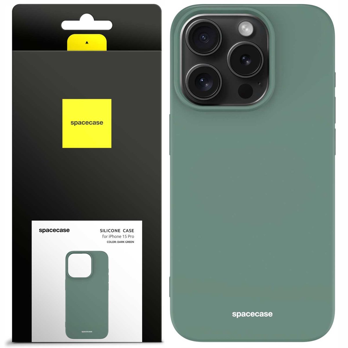 Spacecase Siliconen Hoesje Voor Iphone 15 Pro Donkergroene Cover