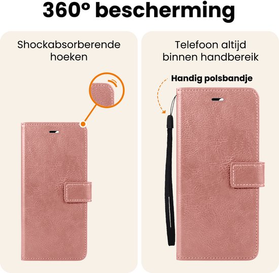 Étui à rabat pour Samsung A26 avec 2 Bookcase de protection d'écran - Or rose