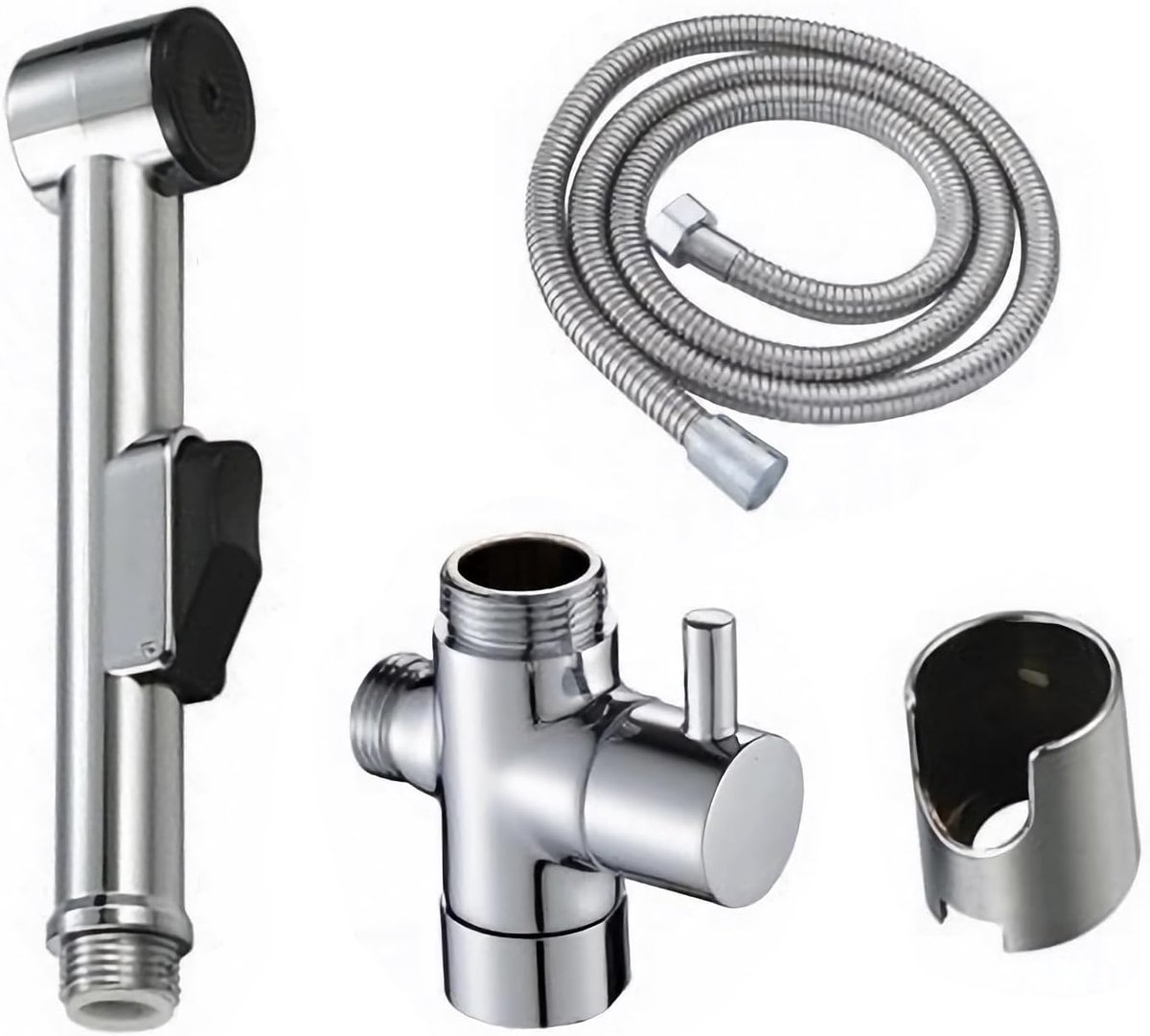 Bidet handdoucheset, handdouche voor wastafel, bidet handdouche, douchekop met houder en omschakelventiel, douche en doucheslang voor wastafel, toiletten en badkamer