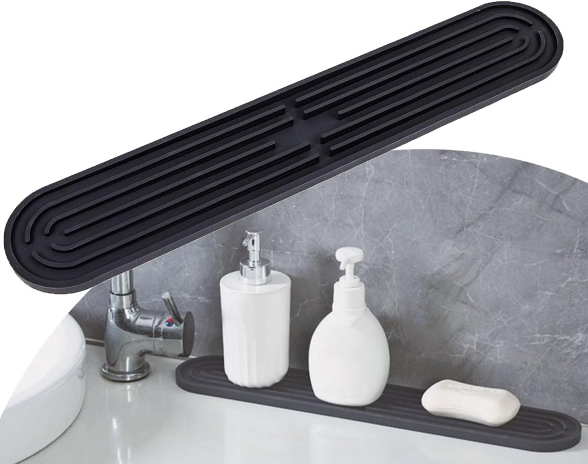 Goedkoopste Uitgebreide Siliconen Afvoermat voor Keuken en Bar, Vaatdroogmat, Antislip en Hittebestendig, 43 x 7,5 cm