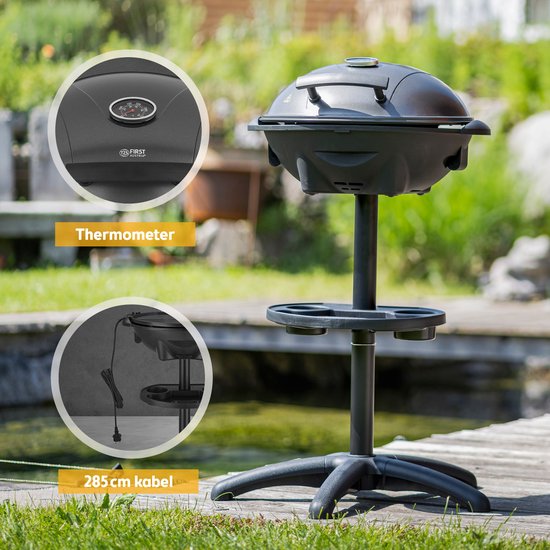 TZS First Austria Elektrische BBQ - met Grillplaat - 2400 W - Grilloppervlak 44 x 33.5cm - Zwart van TZS First Austria — afbeelding 2