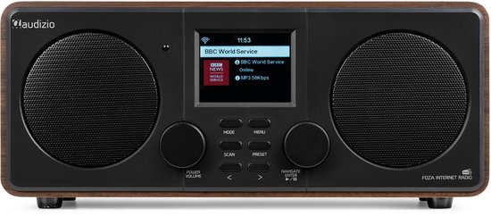 Internetradio - Audizio Foza digitale radio met Bluetooth - DAB radio en FM radio in één - Houtlook