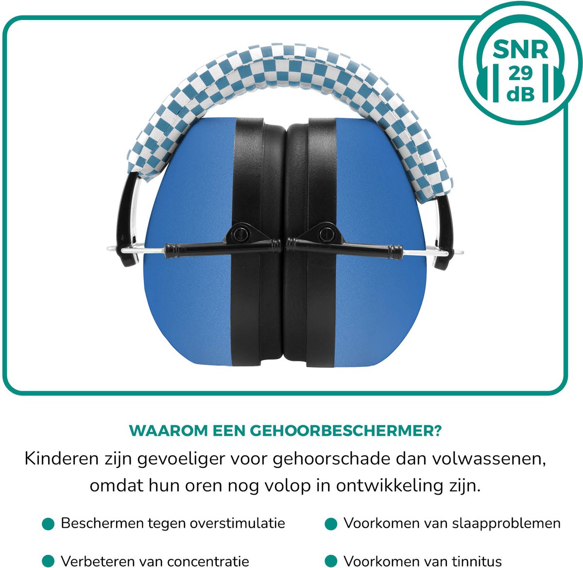Alecto Gehoorbescherming Kinderen - Dempt harde geluiden - Verhoogd concentratie - BV-71 Oorkappen - Blauw – foto 4