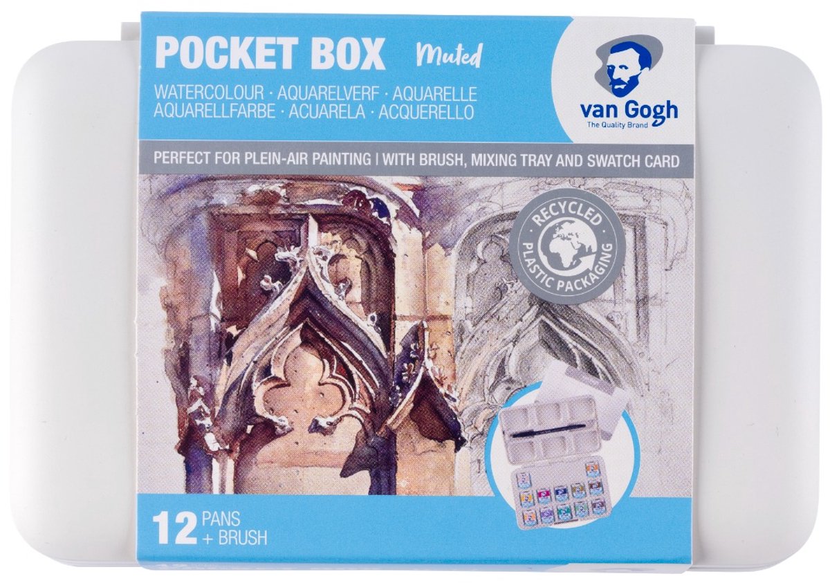 Van Gogh Aquarelverf pocket box gedempte tinten met 12 kleuren in halve Napjes — afbeelding 6