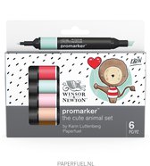 Winsor & Newton Promarker™ Paperfuel Cute Animal 6 Set