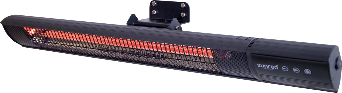 Sunred - Terrasverwarmer - Dark lijn - Zwart - Wand model - Carbon rosé goud technologie - 2500 W - ECO - 3 standen - Afstand bestuurbaar - Elektrische heater – foto 4