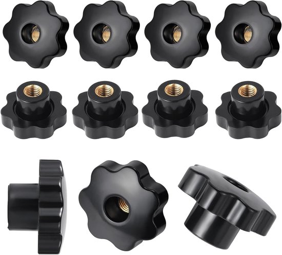 10 stuks M12 vleugelmoeren kartelschroeven kunststof handgreepmoeren binnendraad messing klemknop voor meubels gereedschapsmachines fitnessapparaten