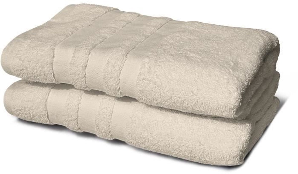 Set van 2 handdoeken - LOVELY HOME - 2 Douchelakens 70 x 140 cm - Beige