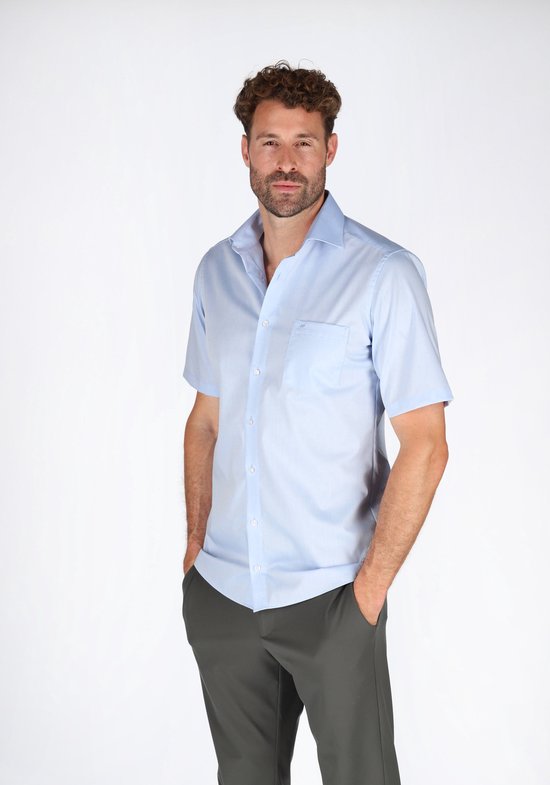 Casa Moda Chemise Uni Bleu Clair Manches Courtes Kent Modern Fit - 44